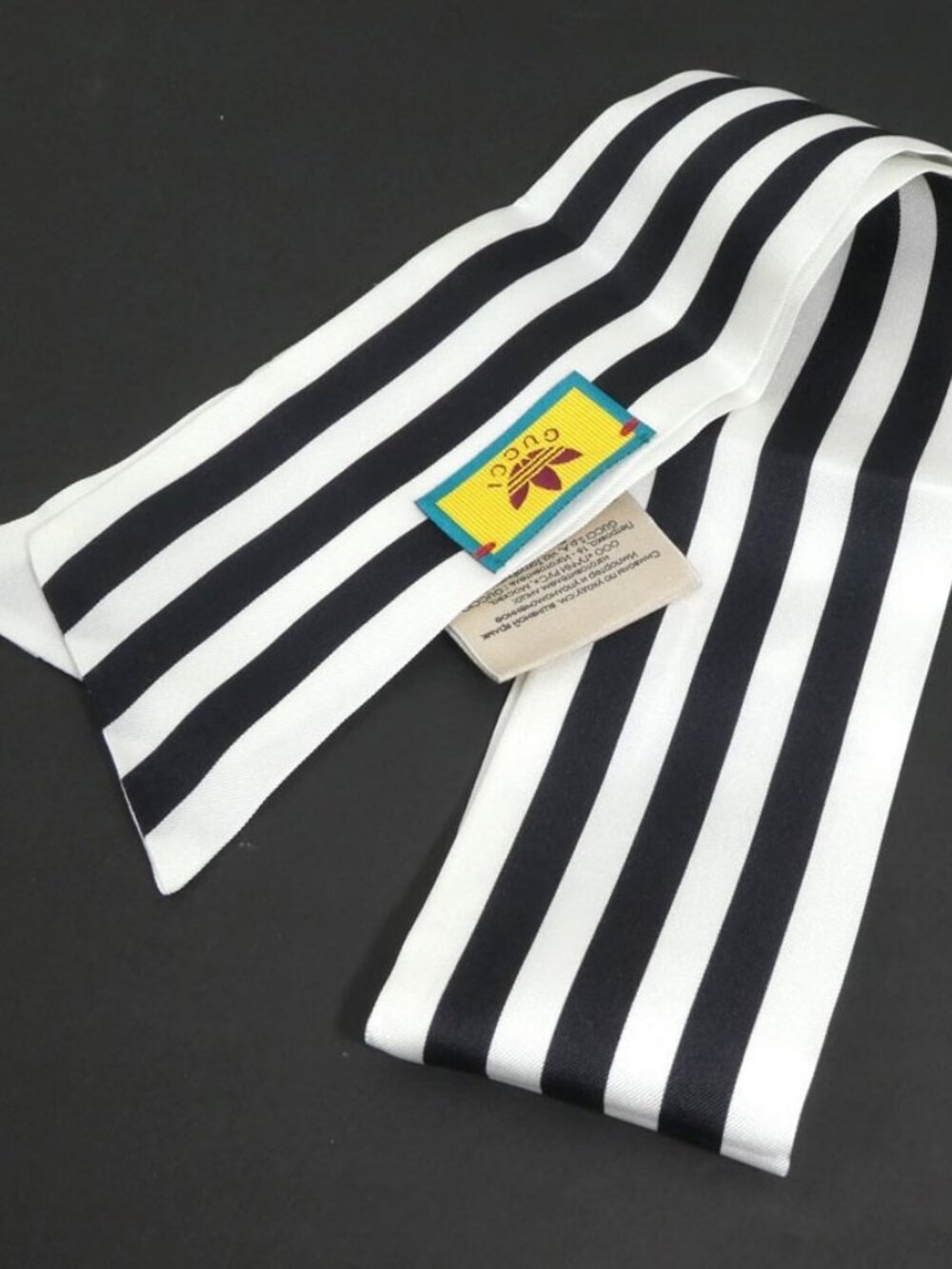 GUCCI x adidas Scarf White/Black Silk
